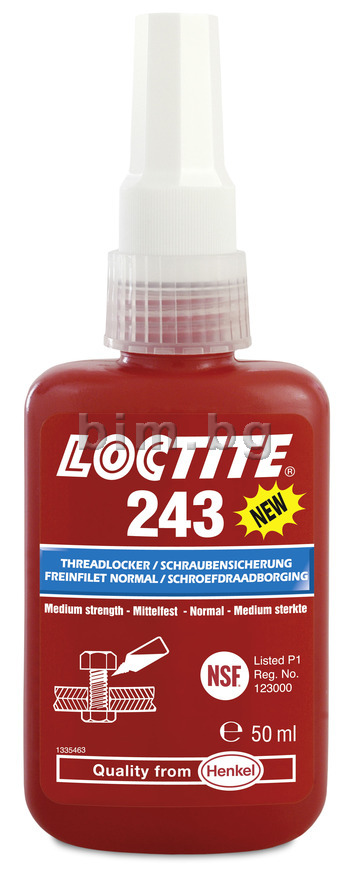 Loctite 243 Осигурител за резби, 50мл/12 - Лепила, силикони и уплътнители |  avto.bim.bg