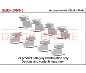 Комплект принадлежности дискови накладки QUICK BRAKE за RENAULT MEGANE II CC (EM0/1_) кабриолет от 2003 до 2010