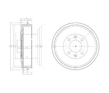 Спирачен барабан DELPHI за PEUGEOT 405 I (15E) комби от 1987 до 1992