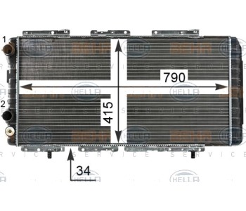 Радиатор, охлаждане на двигателя HELLA 8MK 376 700-554 за FIAT DUCATO (230) пътнически от 1994 до 2002