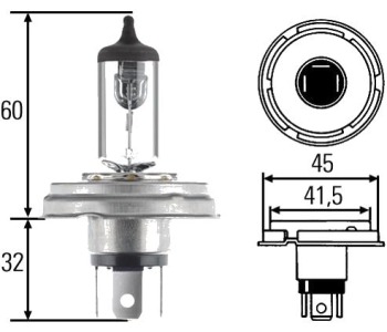 Крушка H4 P45t 12V  HELLA 1бр. за MAZDA 323 III (BF) хечбек от 1985 до 1993