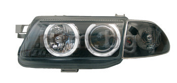 Тунинг фарове Ангелски очи черни комплект (ляв и десен) за OPEL ASTRA F  (56_, 57_) седан от 1995 до 1998