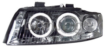 Тунинг фарове Ангелски очи хром комплект(ляв и десен) за AUDI A4 Avant  (8E5, B6) от 2001 до 2004