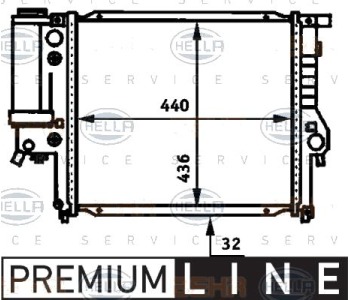 Радиатор, охлаждане на двигателя HELLA 8MK 376 713-171 за BMW 3 Ser (E30) комби от 1987 до 1994