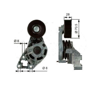 Обтяжна ролка за пистов ремък GATES за SEAT IBIZA III (6L1) от 2002 до 2009