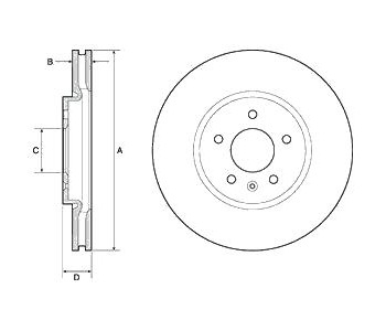Спирачен диск вентилиран Ø321mm DELPHI за OPEL ZAFIRA C TOURER (P12) от 2011