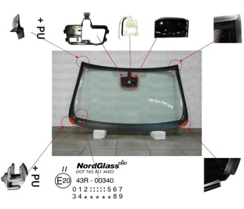 Челно стъкло NordGlass за OPEL INSIGNIA A (G09) седан от 2008 до 2017