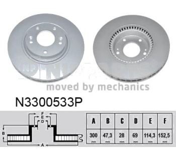 Спирачен диск вентилиран Ø300mm NIPPARTS за HYUNDAI SONATA VI (YF) от 2009 до 2015