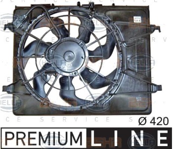 Вентилатор, охлаждане на двигателя HELLA 8EW 351 042-761 за KIA CEED (ED) комби от 2007 до 2012