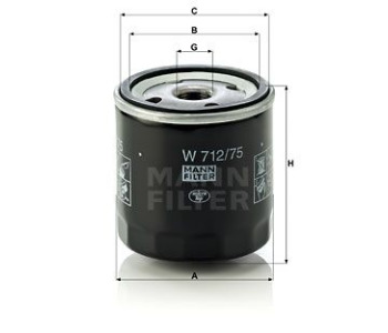 Маслен филтър MANN-FILTER W 712/75