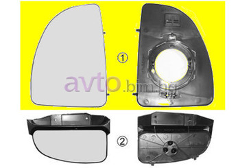 Стъкло за огледало без подгрев горно дясно след 1999 за CITROEN JUMPER II  (244) товарен от 2002 до 2006
