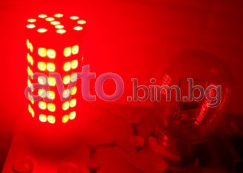 Диодни крушки червени с 96 диода - комплект 2 броя - Диодни LED крушки