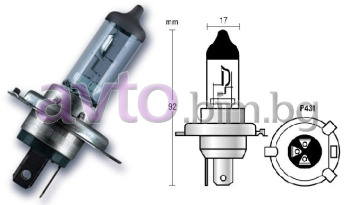 Крушка H4 12V 60/55W LightPower +50% - Performance