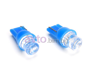 Диодна синя крушка Т10 2 бр - Диодни LED крушки