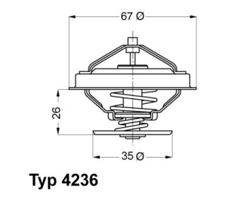 Термостат, охладителна течност BorgWarner (Wahler) 4236.88D за BMW 5 Ser (E34) от 1987 до 1995