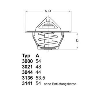 Термостат, охладителна течност BorgWarner (Wahler) 3136.88D50 за CITROEN XSARA (N1) от 1997 до 2005