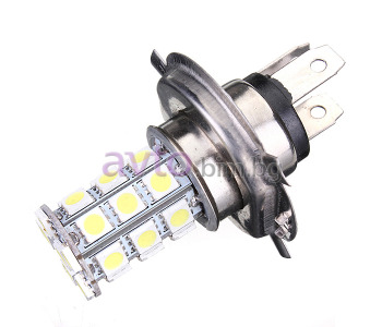 Диодна крушка H4 с 18 SMD диода - бяла - Диодни LED крушки
