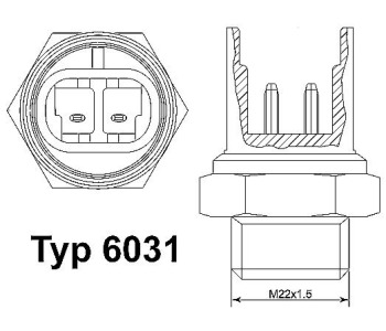 Термошалтер, вентилатор на радиатора BorgWarner (Wahler) 6031.88D за OPEL ASTRA F (53_, 54_, 58_, 59_) хечбек от 1991 до 1998