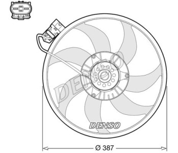 Вентилатор, охлаждане на двигателя DENSO DER23001 за RENAULT MEGANE II (LM0/1_) седан от 2003 до 2010