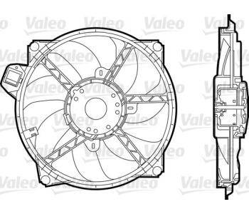 Вентилатор, охлаждане на двигателя VALEO 696376 за RENAULT MEGANE CC (EZ0/1_) кабриолет от 2010