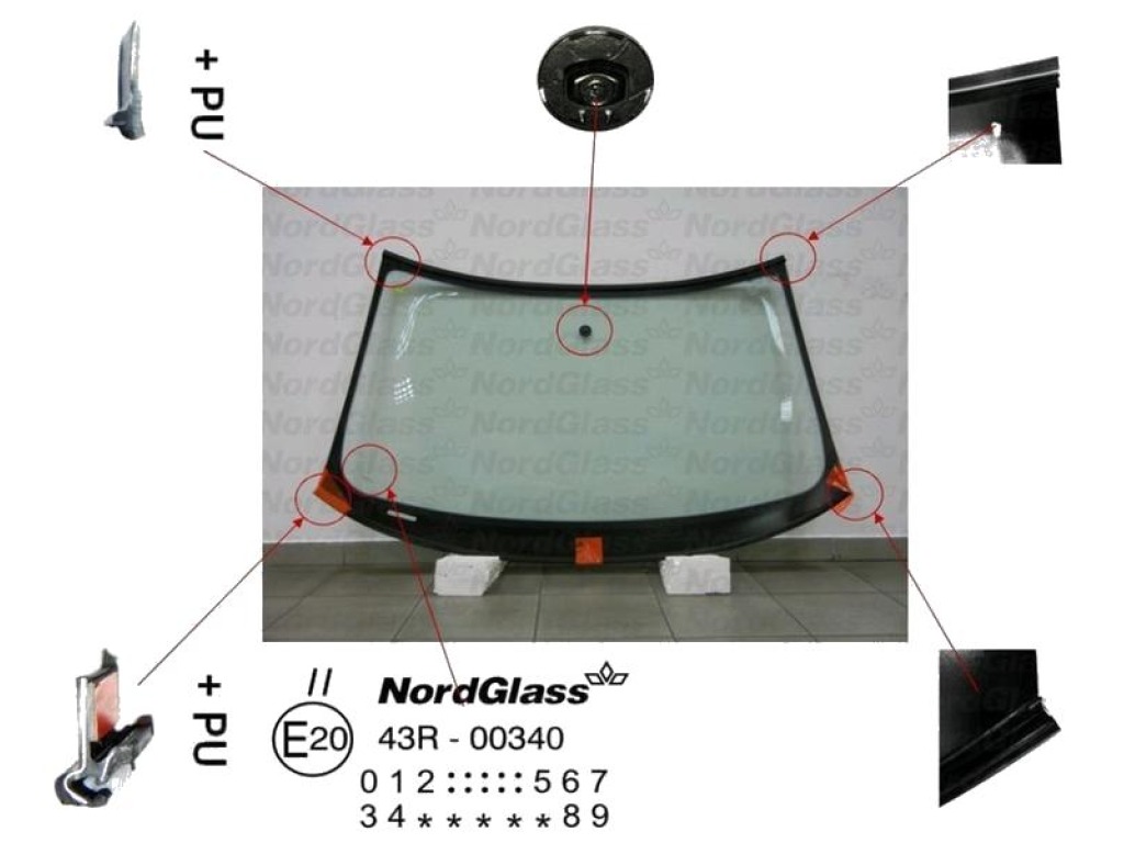 Челно стъкло NordGlass за AUDI A3 (8P1) от 2008 до 2013