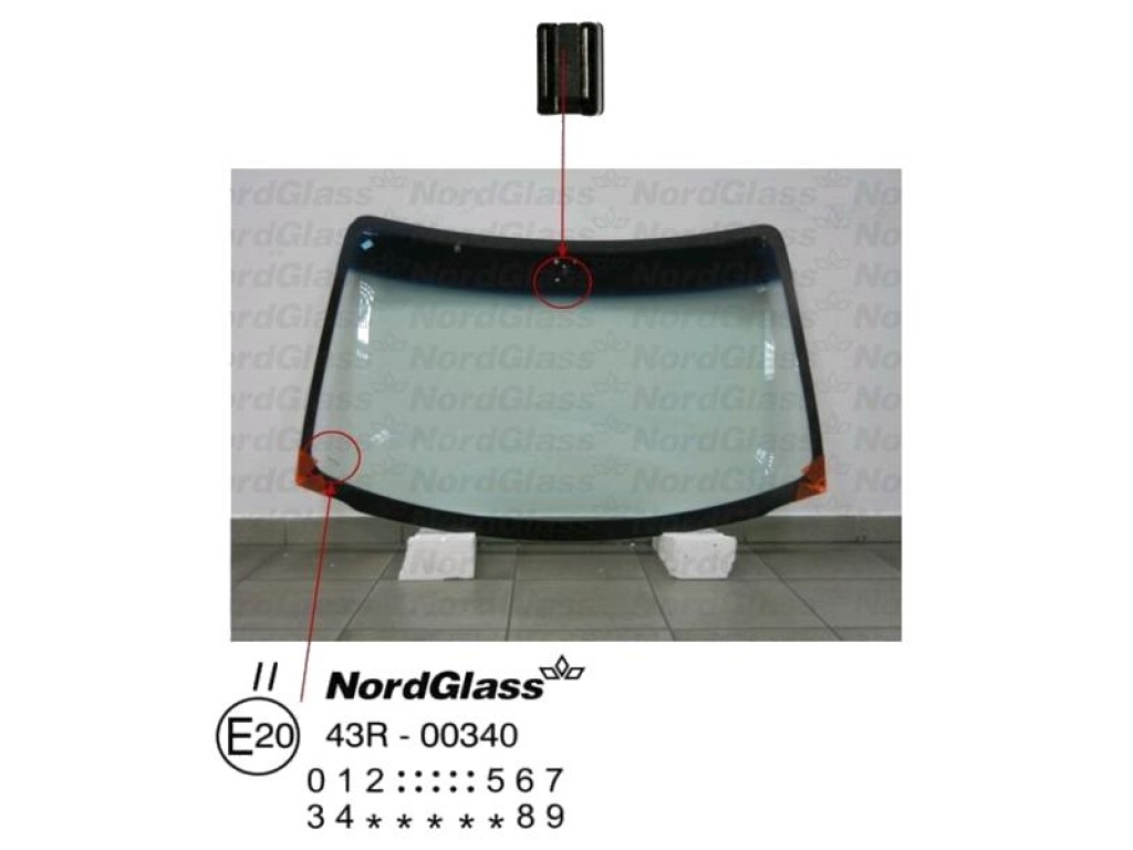 Челно стъкло NordGlass за OPEL CORSA B (S93) хечбек от 1993 до 2002