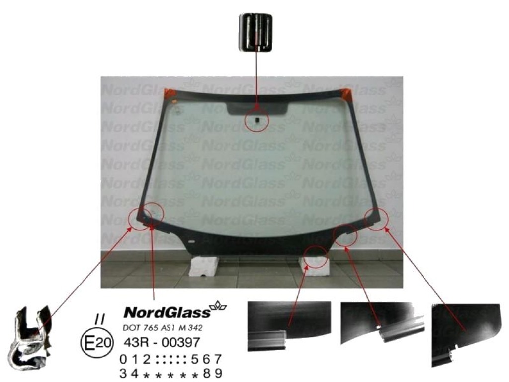 Челно стъкло NordGlass за CITROEN C4 I (LC) от 2004 до 2011