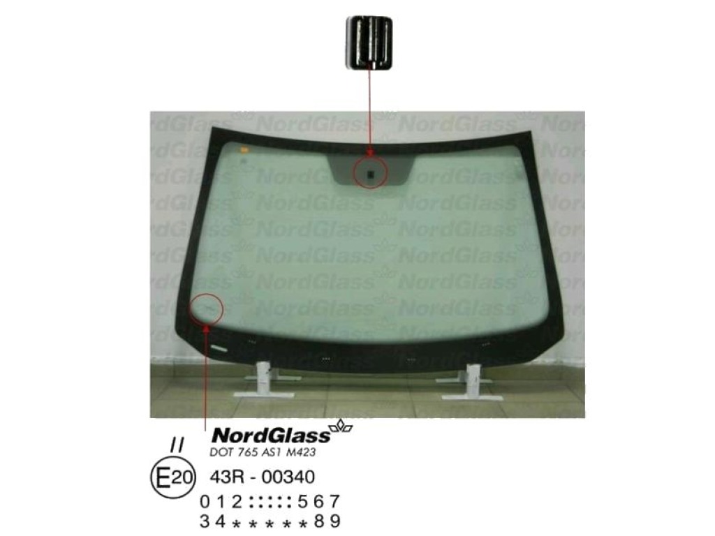 Челно стъкло NordGlass за DACIA LOGAN II седан от 2012
