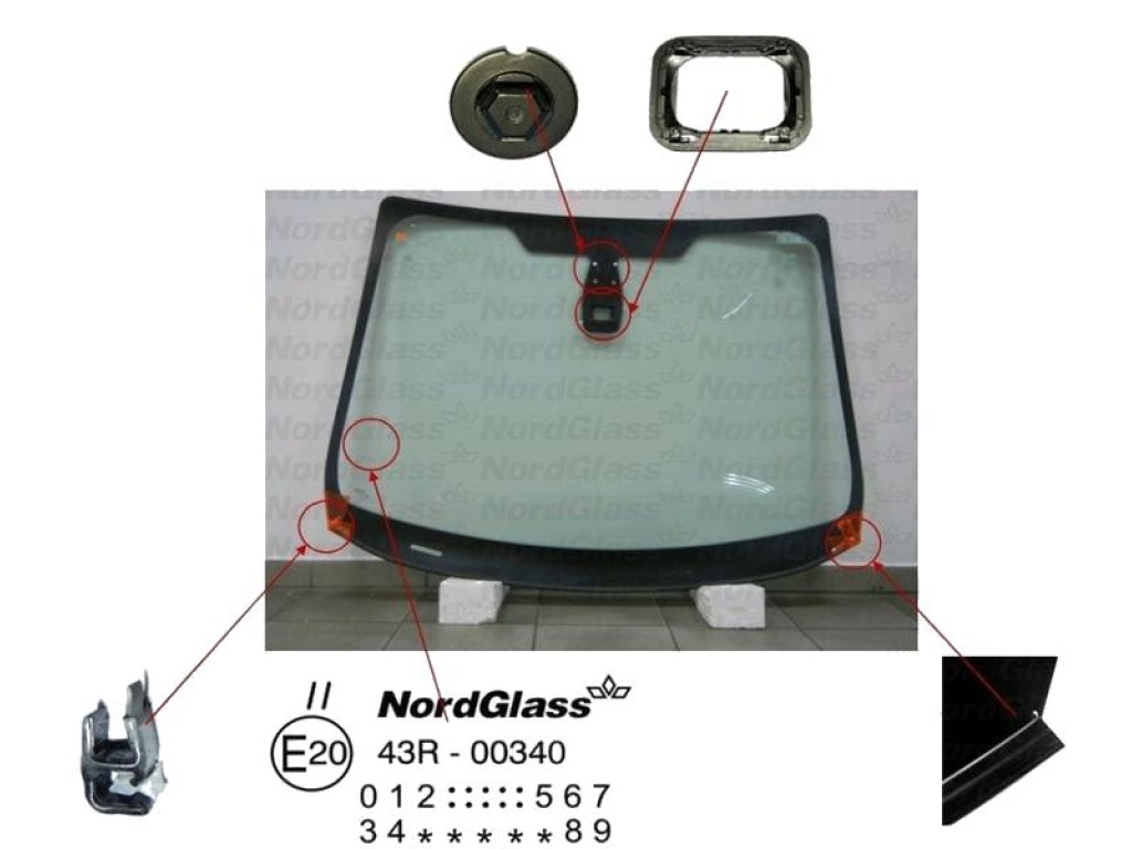 Челно стъкло NordGlass за FORD FIESTA VI от 2008 до 2017