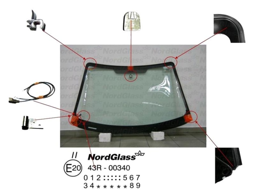 Челно стъкло NordGlass за FORD FOCUS I (DAW, DBW) от 1998 до 2004
