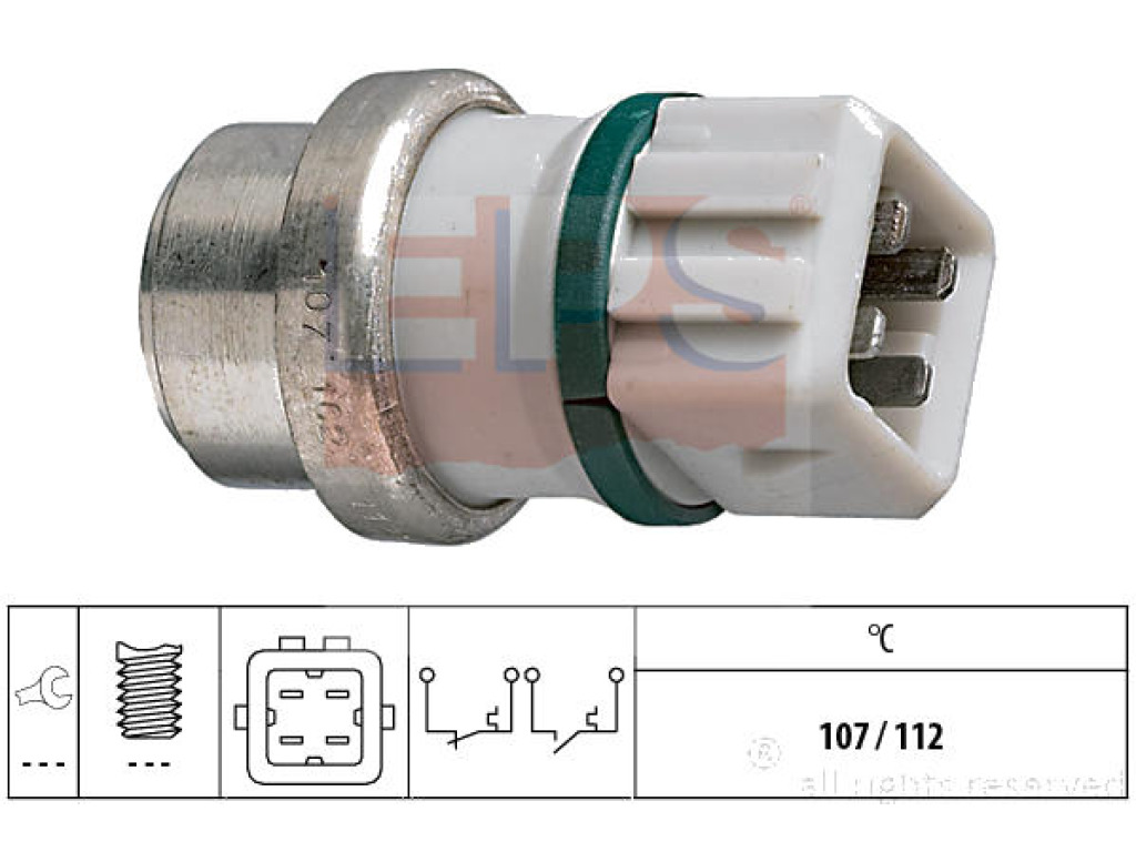 Термошалтер, предупредителна лампа за охладителната течност EPS 1.840.104  за SEAT TOLEDO I (1L) от 1991 до 1999