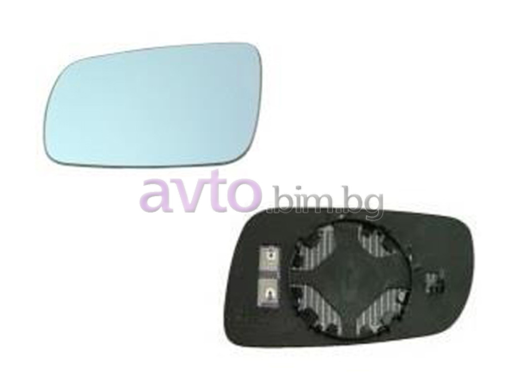 Стъкло за огледало ляво плоско с подгрев 17см. за AUDI A8 (4D2, 4D8) от  1994 до 2002