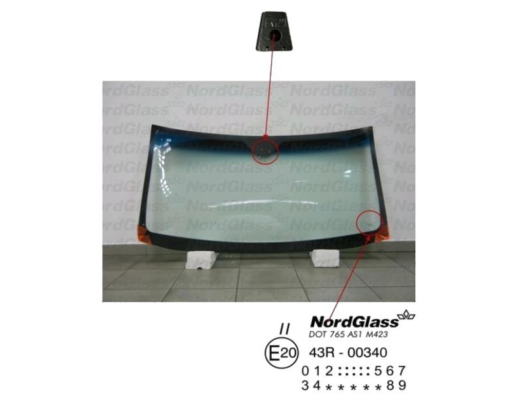 Челно стъкло NordGlass за FIAT DOBLO (119) пътнически от 2001 до 2009