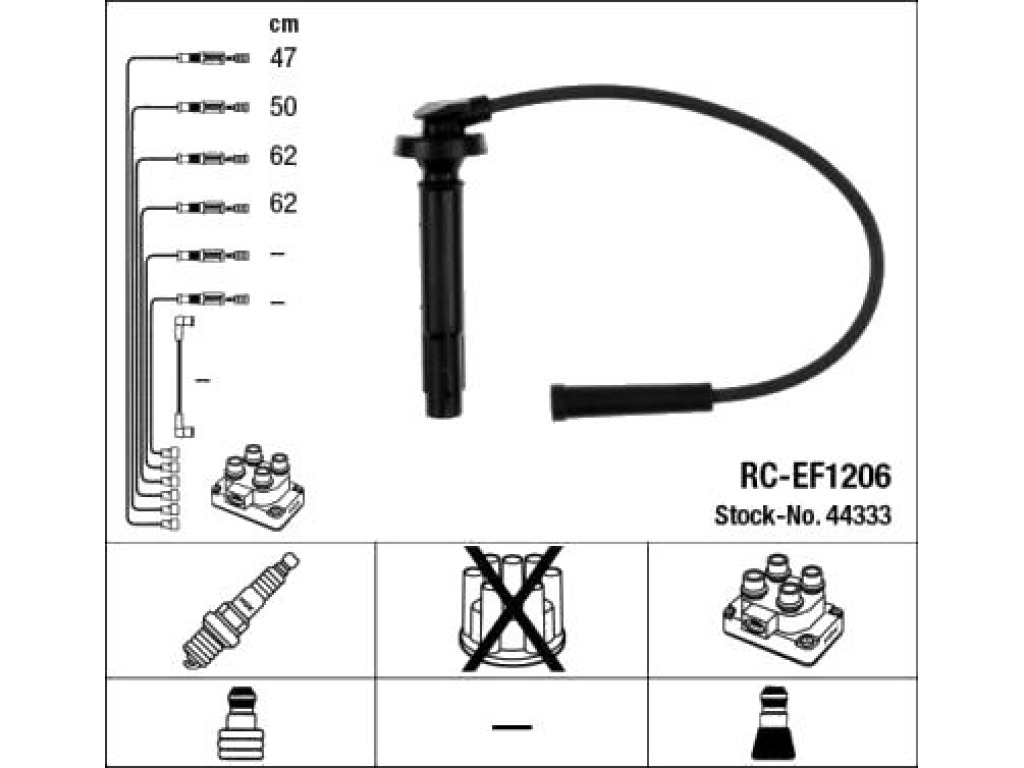 Комплект запалителни кабели NGK за SUBARU OUTBACK (BE, BH) от 1998 до 2003