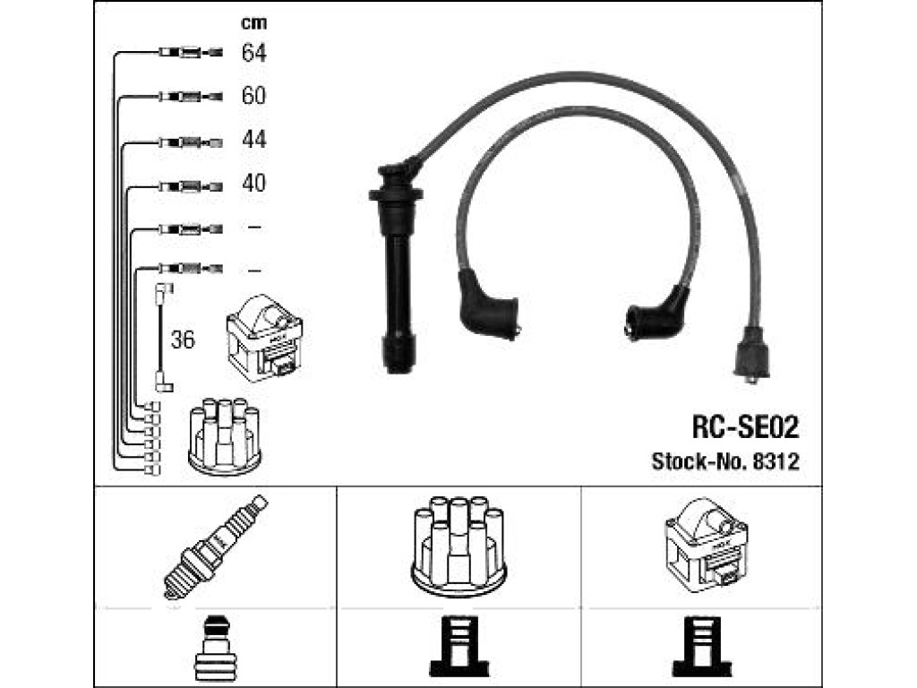 Комплект запалителни кабели NGK за SUZUKI BALENO (EG) комби от 1996 до 2002