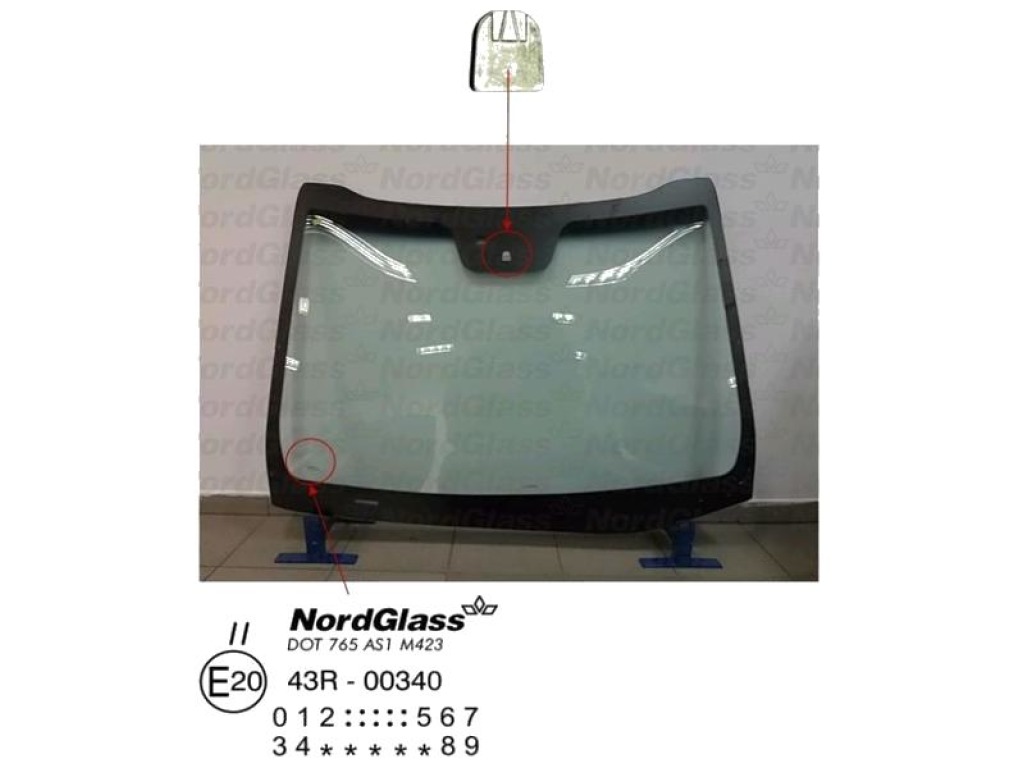 Челно стъкло NordGlass за KIA CEED (JD) от 2012 до 2018