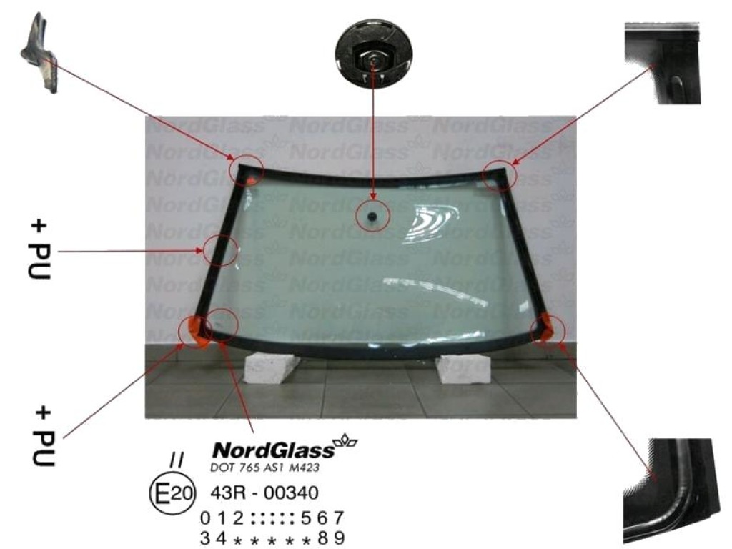 Челно стъкло NordGlass за SEAT CORDOBA (6K5) комби от 1999 до 2002