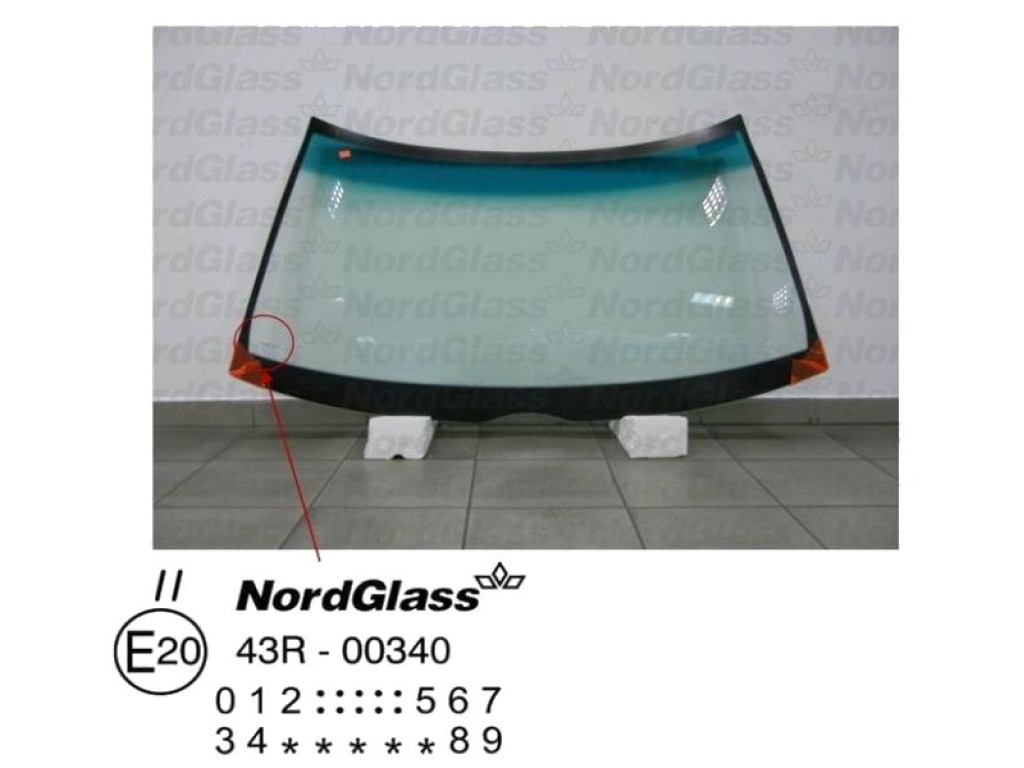 Челно стъкло NordGlass за MERCEDES E (C124) купе от 1993 до 1997