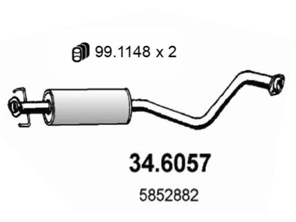 Средно гърне ASSO 34.6057 за OPEL VECTRA B (J96) седан от 1995 до 2002