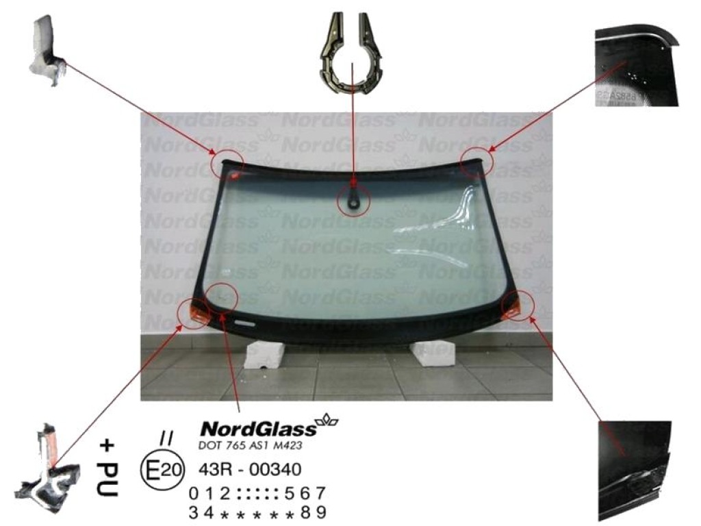 Челно стъкло NordGlass за AUDI A6 (4F2, C6) от 2004 до 2011